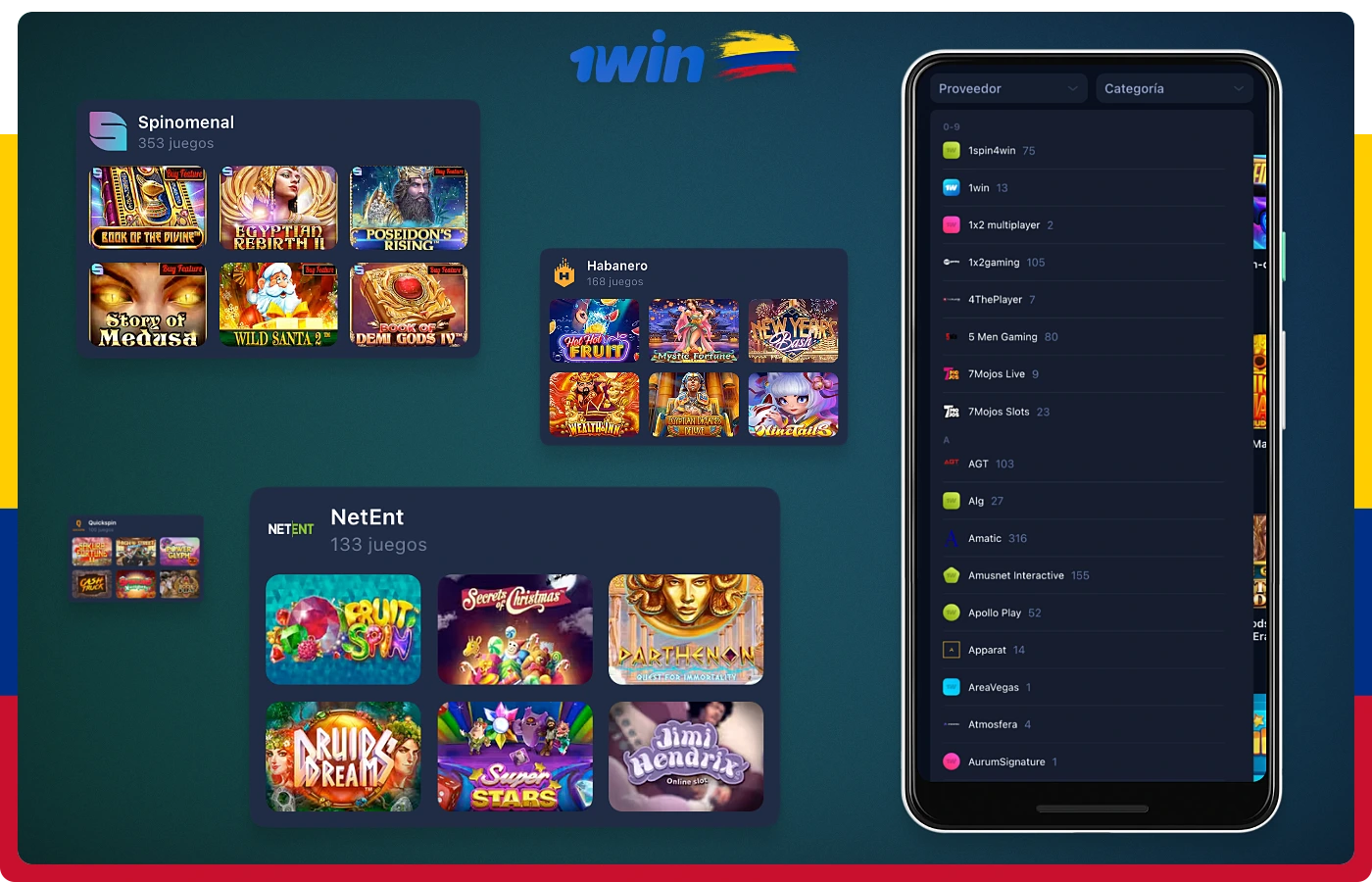 El casino 1win Colombia ofrece juegos con licencia de los mejores fabricantes de software